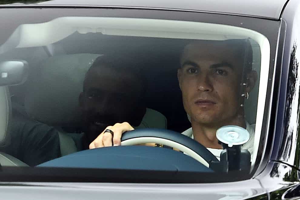 Cristiano Ronaldo pictured arriving at Manchester United’s Carrington training ground (Peter Powell/PA Images).