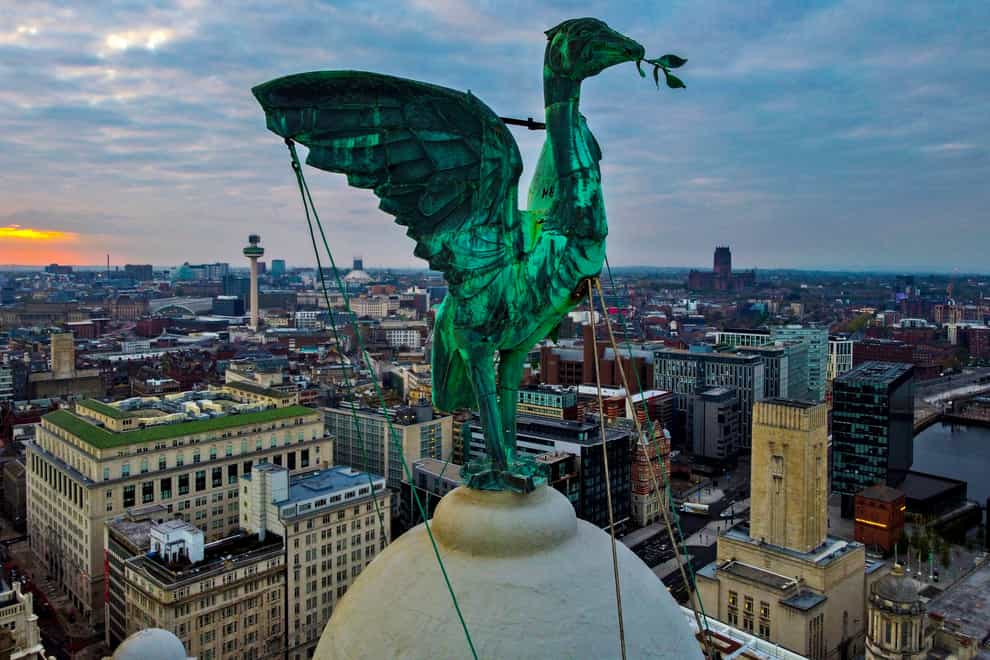 One of the Liverbirds that sits atop of the Royal Liver Building (Peter Byrne/PA)