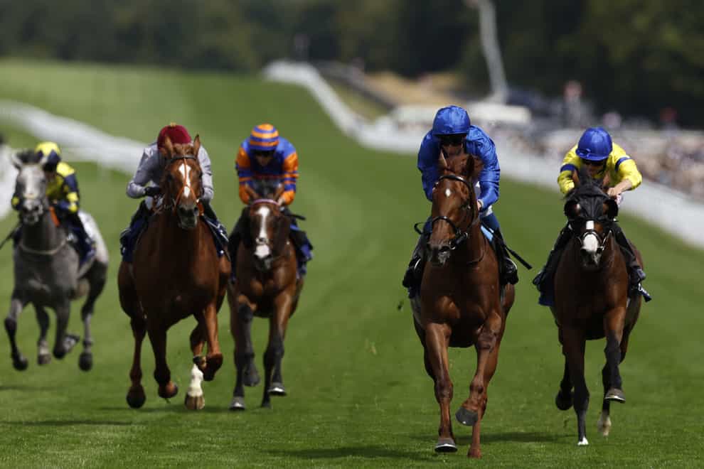 Secret State ridden by jockey William Buick (second from right) on the way to winning the Coral Beaten-By-A-Length Free Bet Handicap on day two of the Qatar Goodwood Festival 2022 at Goodwood Racecourse, Chichester. Picture date: Wednesday July 27, 2022.