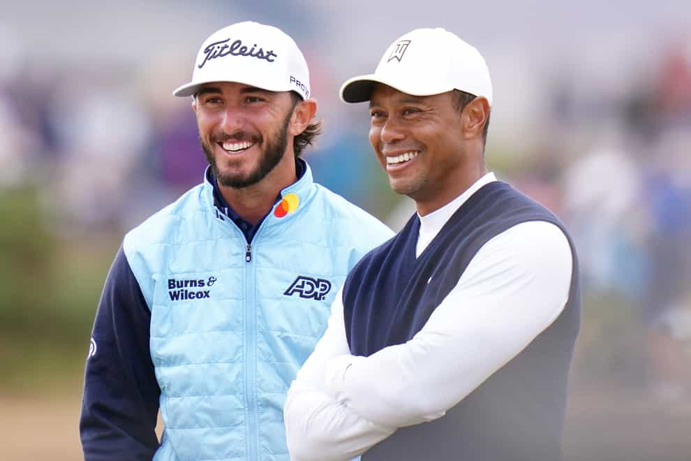 Max Homa, left, believes Tiger Woods now realises the respect he commands from his peers (Jane Barlow/PA)