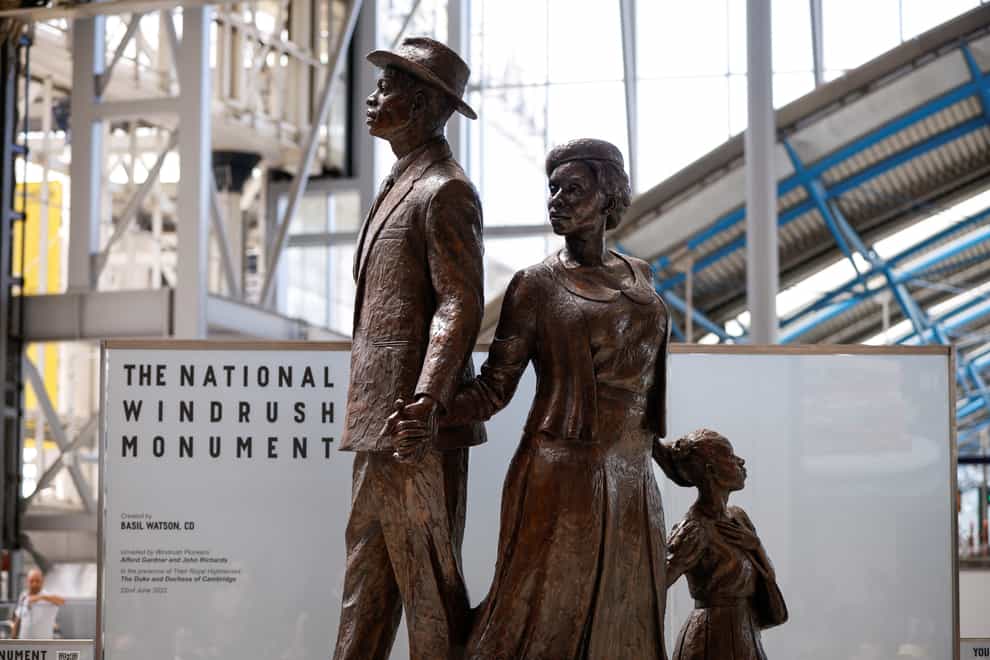 The National Windrush Monument at Waterloo Station (John Sibley/PA)
