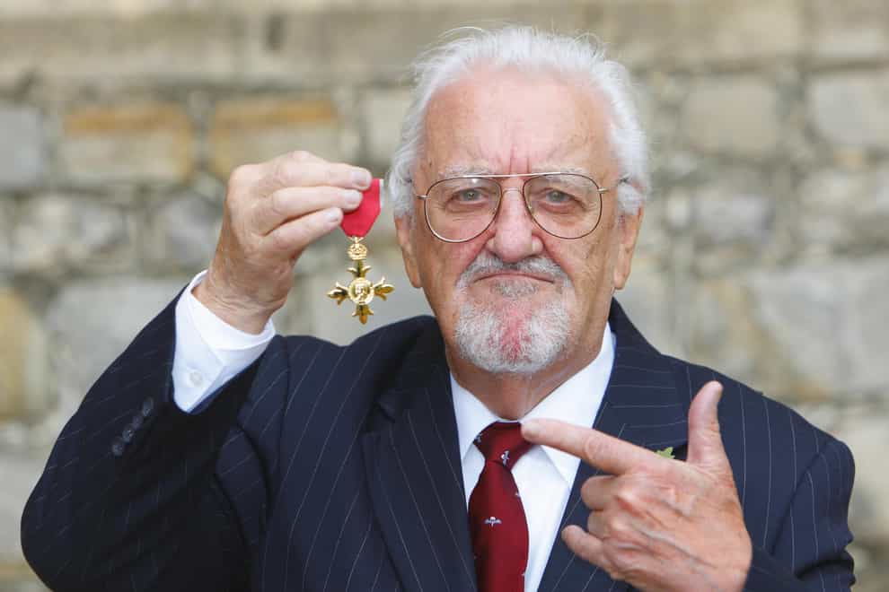 Bernard Cribbins with his Officer of the British Empire (OBE) medal after receiving it during an Investiture ceremony from the Princess Royal at Windsor Castle.