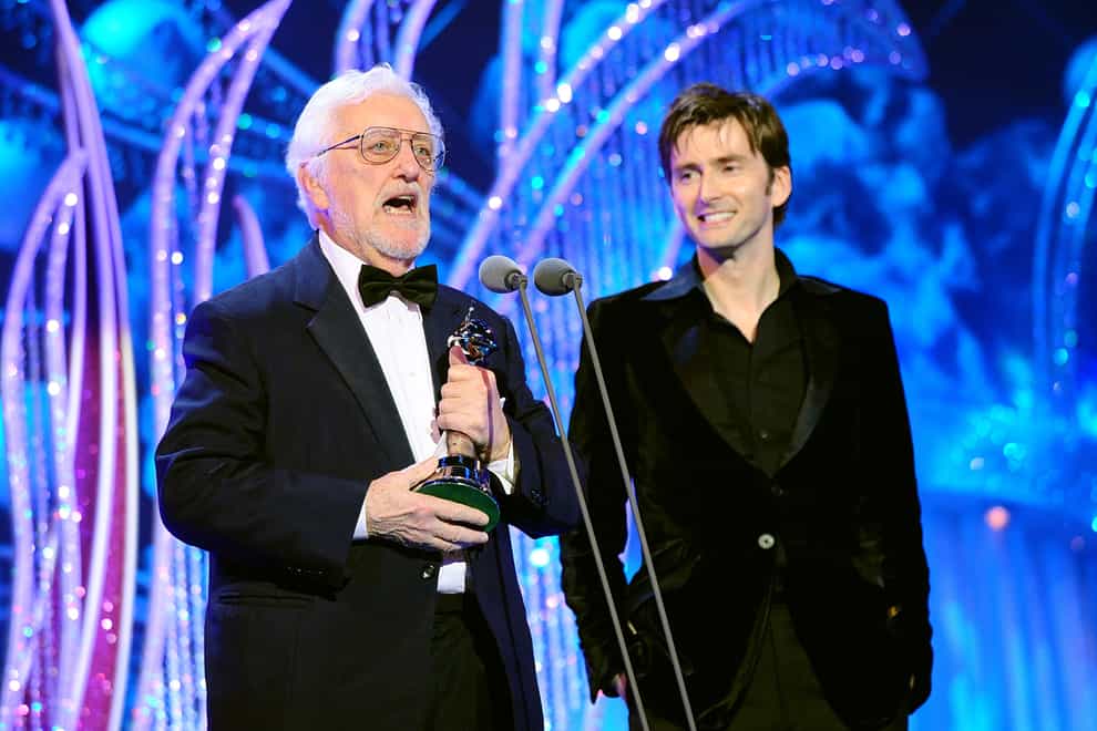 Bernard Cribbins and David Tennant at the National Television Awards 2010 (Ian West/PA)