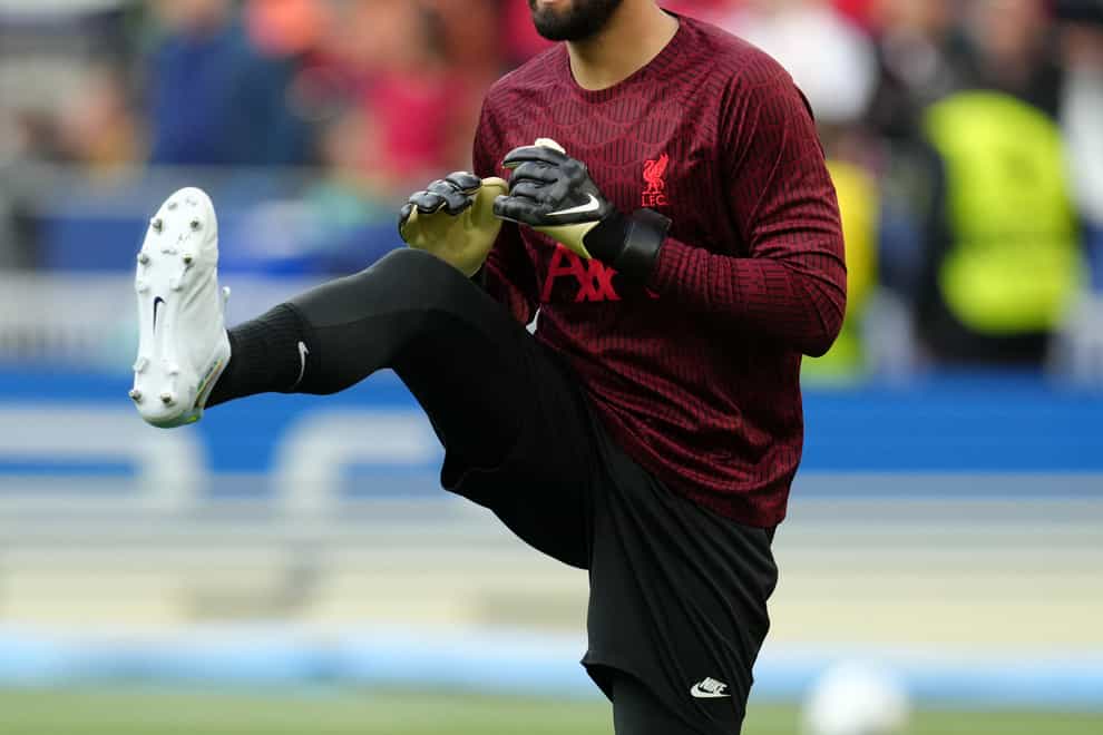 Liverpool goalkeeper Alisson will miss the Community Shield due to injury (Nick Potts/PA)