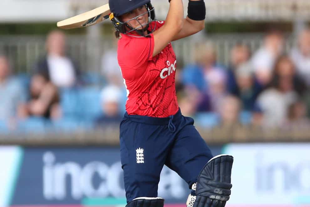 Alice Capsey spearheaded England’s chase of 107 (Nigel French/PA)