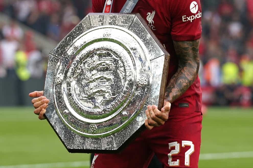 Darwin Nunez, pictured celebrating with the Community Shield, can learn a lot from Liverpool team-mate Roberto Firmino according to Virgil Van Dijk (Joe Giddens/PA Images).