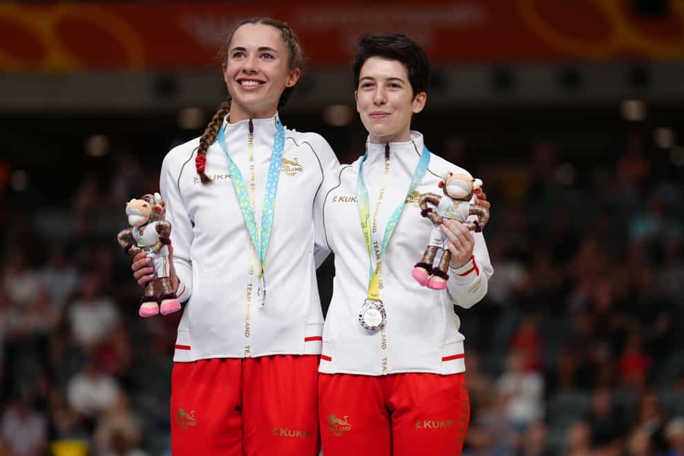 Sophie Unwin and Georgia Holt with their silver medals (John Walton/PA)