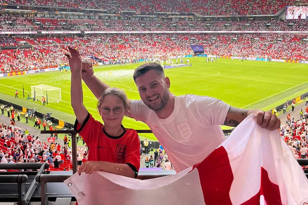 An eight-year-old football fan gifted a ticket for the European Championship Final was ‘amazed’ at the size of Wembley, her father said (Matt Jackson/PA)