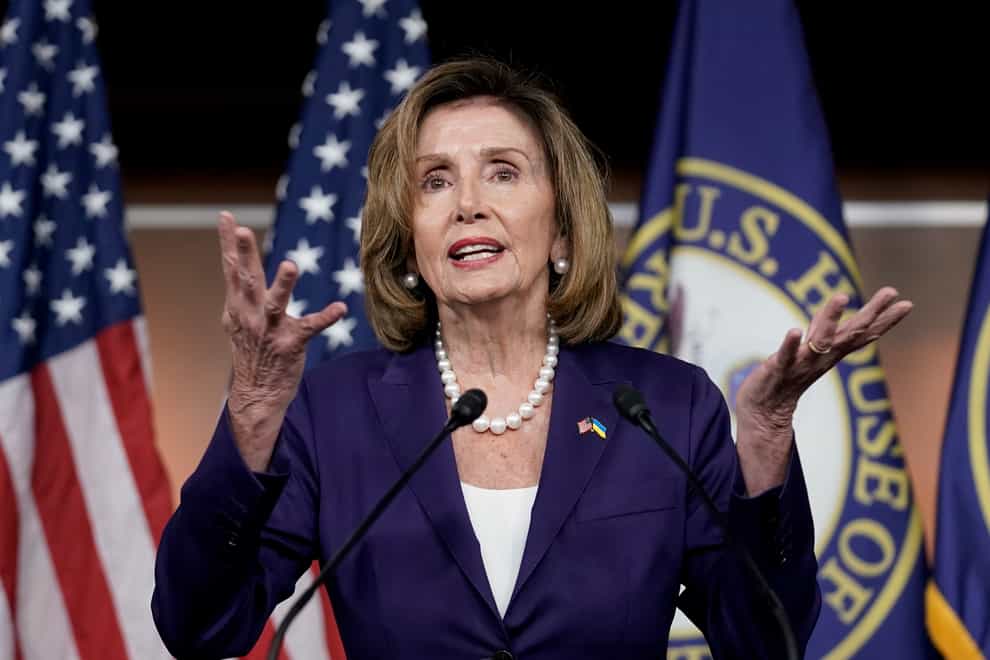 Speaker of the House Nancy Pelosi speaks during a news conference on Friday, July 29, 2022 (J Scott Applewhite/AP/PA)