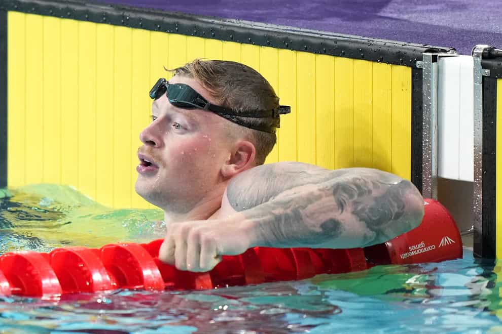 Adam Peaty was back in the pool just hours after his defeat in the men’s 100m breaststroke (Tim Goode/PA)