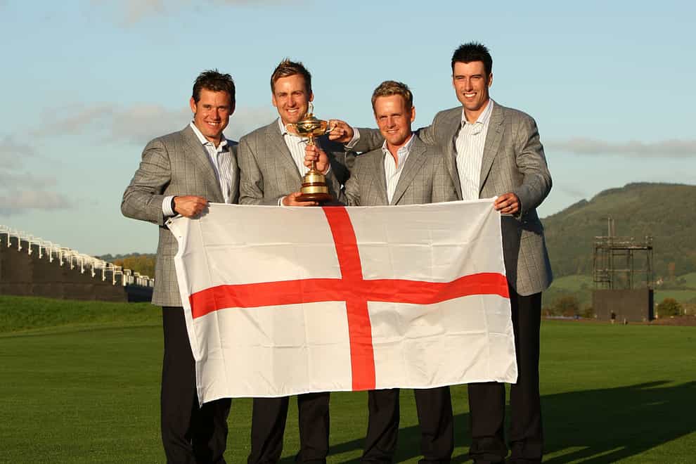 Luke Donald (second from right) has been named Europe’s Ryder Cup captain for next year’s contest in Rome (Lynne Cameron/PA)