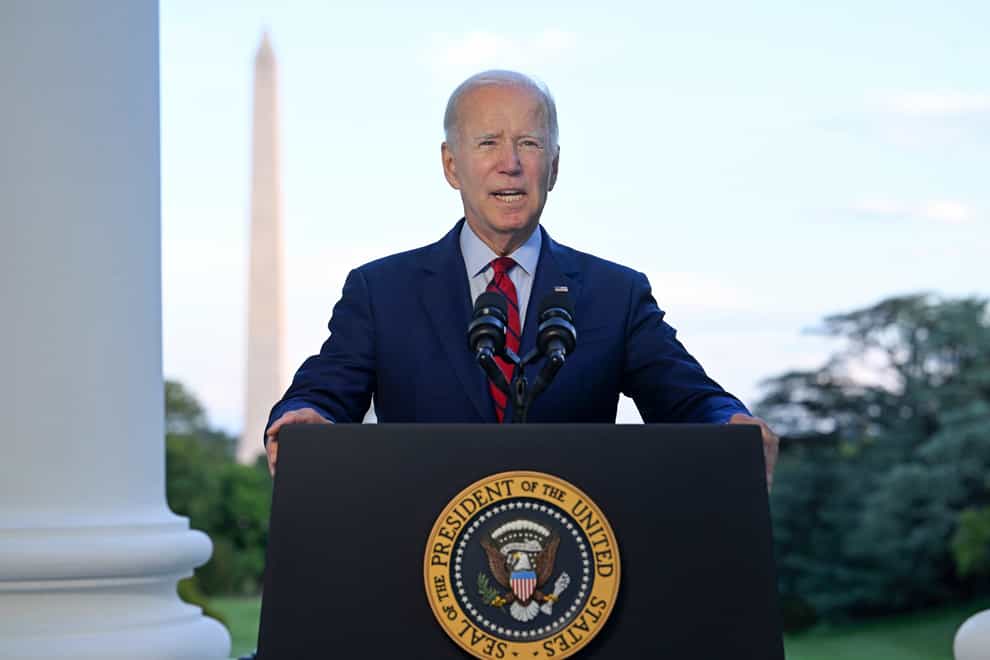 US President Joe Biden says “justice has been delivered” as he confirmed al Qaida leader Ayman al-Zawahri was killed in a US drone strike in Afghanistan (Jim Watson/Pool via AP)