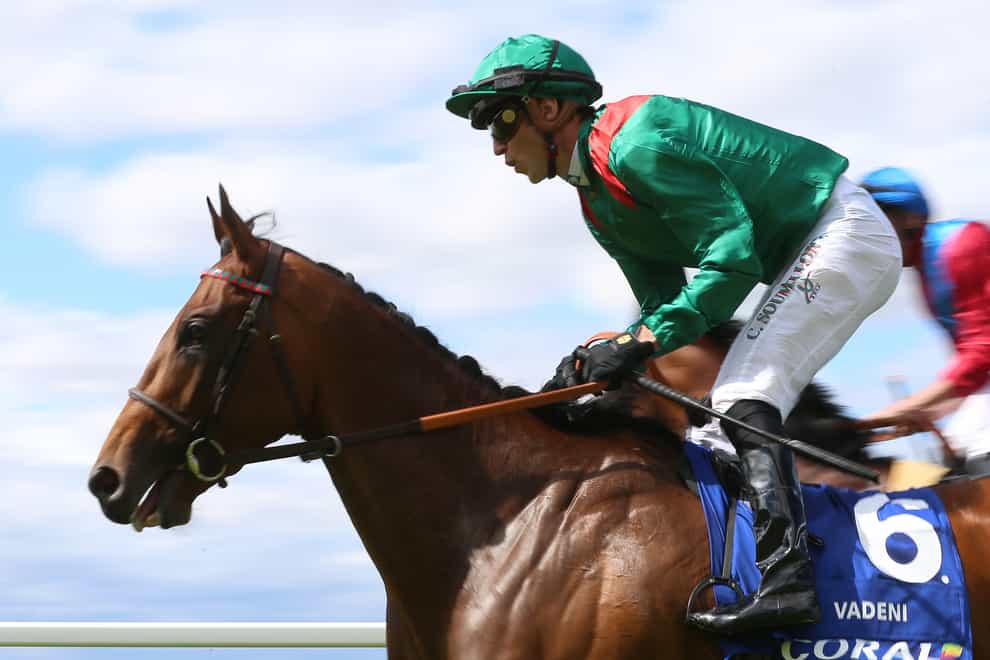 Vadeni ridden by Christophe Soumillon went onto win The Coral-Eclipse during The Coral Summer Festival at Sandown Park, Esher. Picture date: Saturday July 2, 2022.