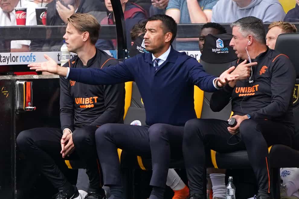 Rangers need a big improvement to rescue their European hopes, says manager Giovanni van Bronckhorst (Andrew Milligan/PA)