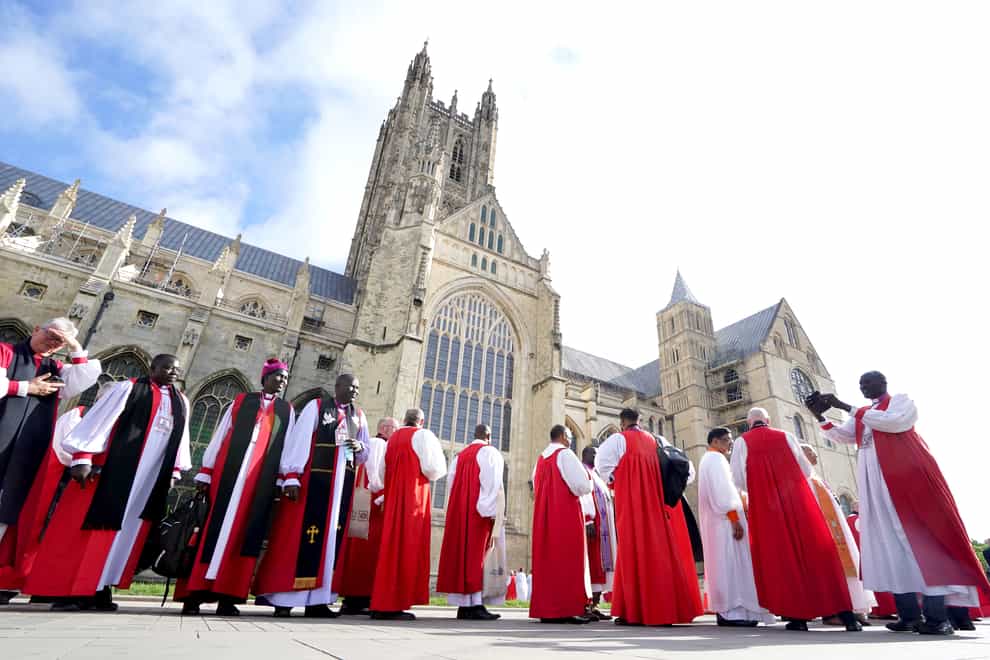 Bishops from around the world arrive for the opening service at the 15th Lambeth Conference (Gareth Fuller/PA)