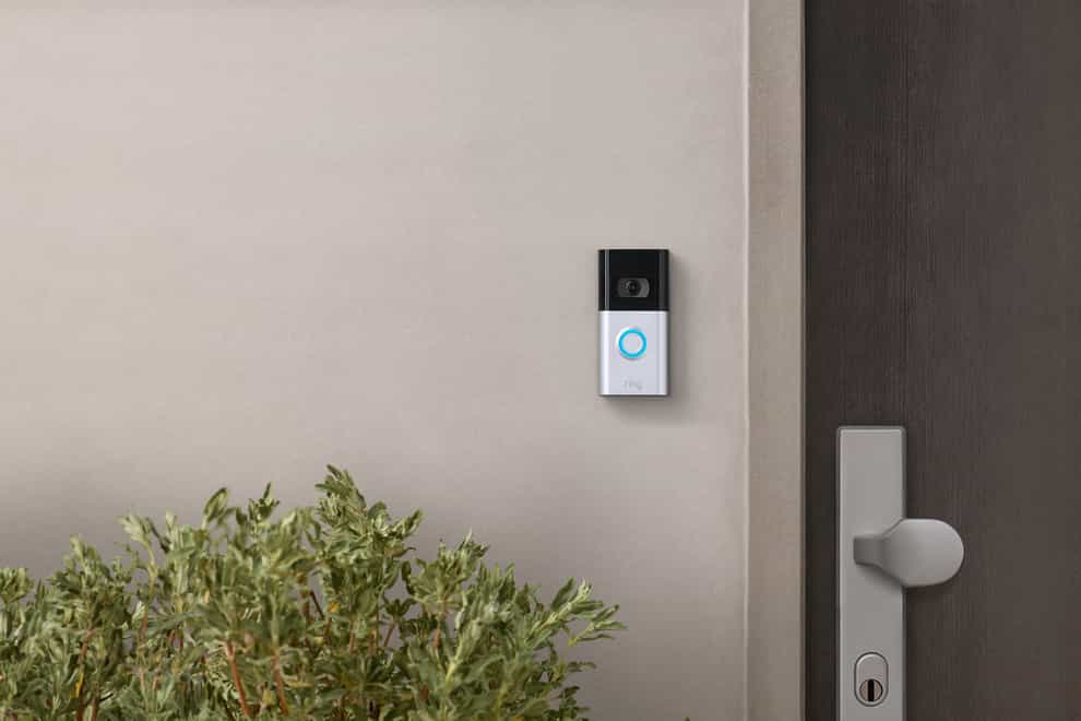 A handout image of a Ring smart video doorbell attached to a wall outside a home (Ring/PA)