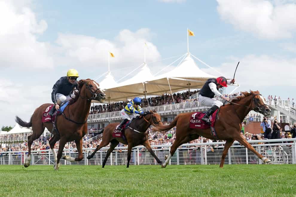 Kyprios (right) winning the Goodwood Cup (Adam Davy/PA)