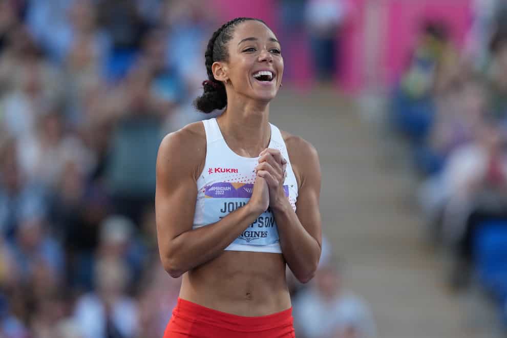 England’s Katarina Johnson-Thompson retained her Commonwealth heptathlon title (Martin Rickett/PA)