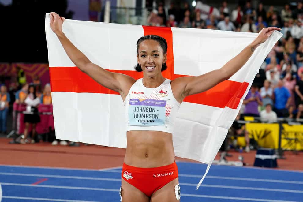 England’s Katarina Johnson-Thompson defended her heptathlon crown (Martin Rickett/PA)