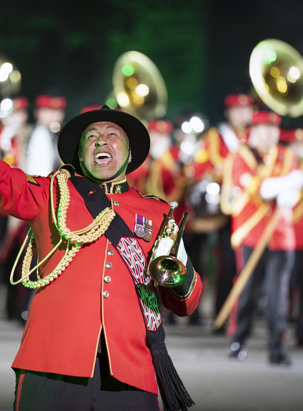 Members of the New Zealand Army Band perform on the esplanade of Edinburgh Castle (Jane Barlow/PA)