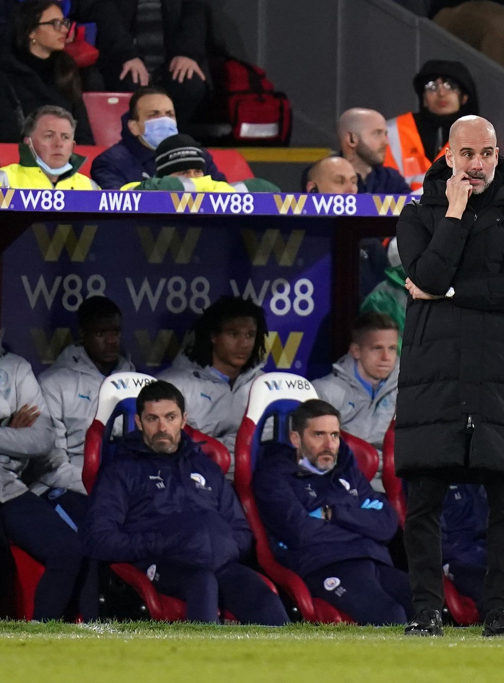 Pep Guardiola did not make a single substitution in four Premier League matches last season (Adam Davy/PA)