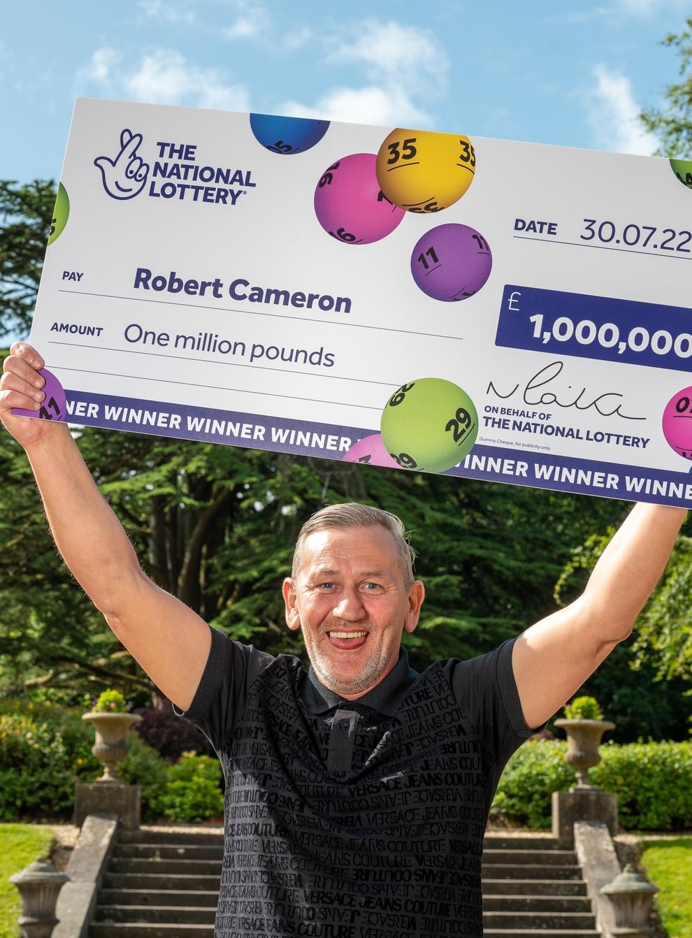 Robert Cameron, 53, won £1 million on the Lotto after he followed the advice of his late mother (National Lottery/PA)