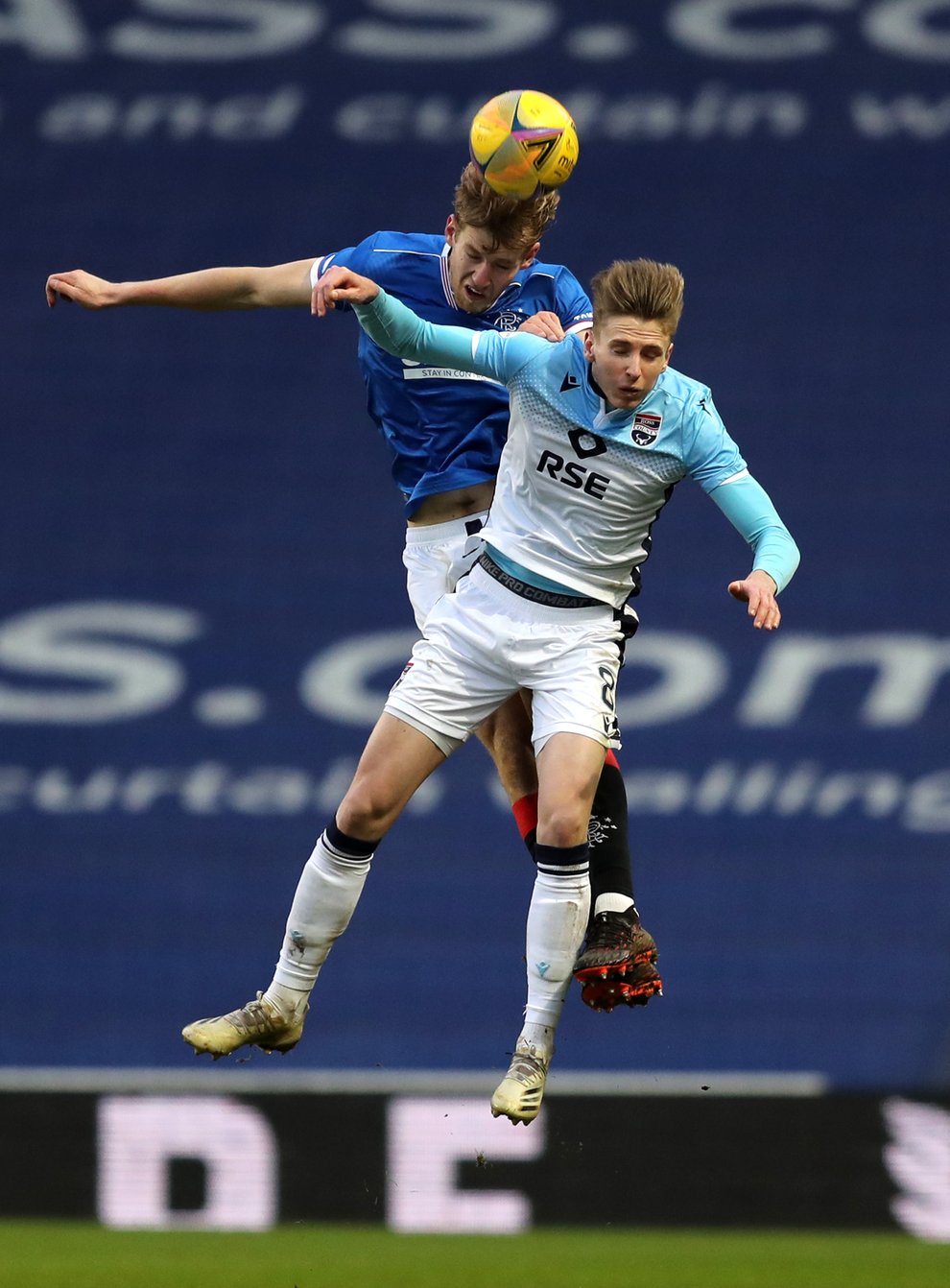 Oli Shaw in action at Ibrox for Ross County (Jane Barlow/PA)