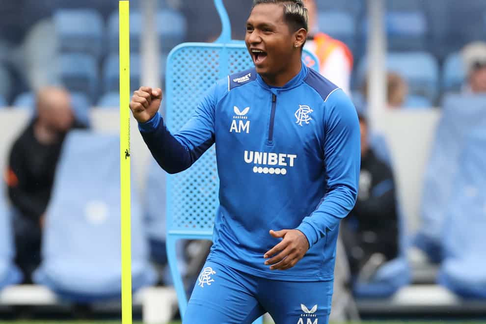 Rangers’ Alfredo Morelos during a training session (Steve Welsh/PA)