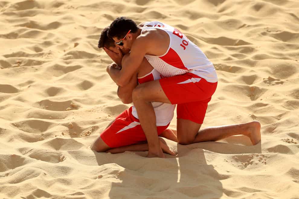 Javier and Joaquin Bello are into the men’s semi-finals in the beach volleyball (Bradley Collyer/PA)