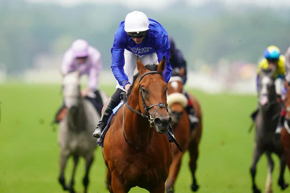 Naval Crown ridden by jockey James Doyle on their way to winning the Platinum Jubilee Stakes during day five of Royal Ascot at Ascot Racecourse. Picture date: Saturday June 18, 2022.