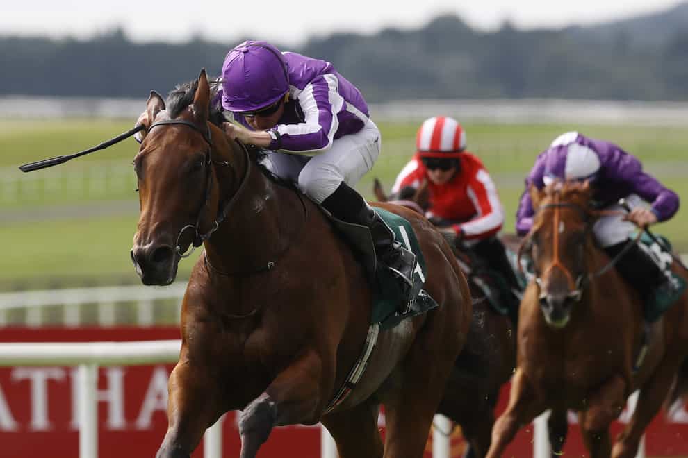 Ryan Moore on Little Big Bear wins the Keenland Phoenix Stakes at the Curragh Racecourse in County Kildare, Ireland. Picture date: Saturday August 6, 2022.