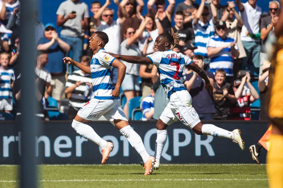 Queens Park Rangers’ Chris Willock celebrates scoring the first goal against Middlesbrough (Rhianna Chadwick/PA)