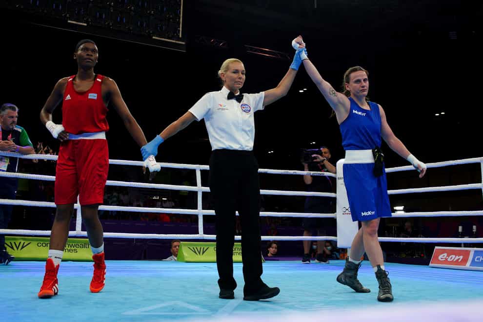Michaela Walsh, right, and her brother Aidan will be going for gold in their boxing finals on Sunday (Peter Byrne/PA)