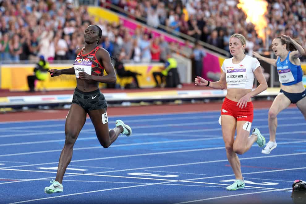 Kenya’s Mary Moraa beat Keely Hodgkinson in the 800m. (Tim Goode/PA)