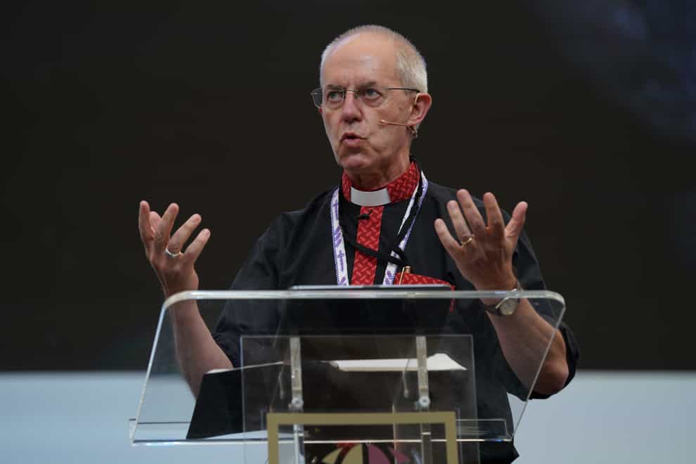 Handout photo issued by Lambeth Conference Media of the Archbishop of Canterbury Justin Welby speaking at the Lambeth Conference in Canterbury on Friday. Issue date: Friday August 5, 2022.