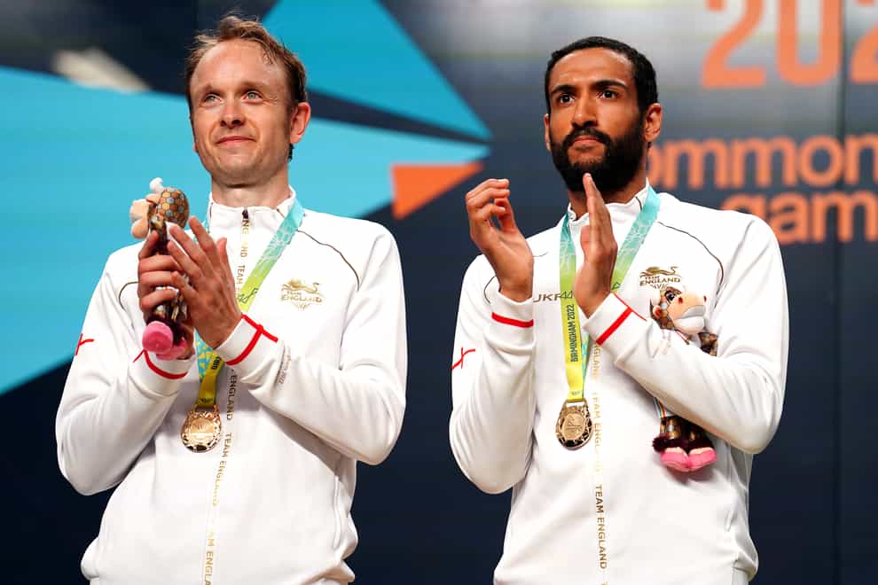 James Willstrop, left, and Declan James sealed Commonwealth gold for England (Mike Egerton/PA)