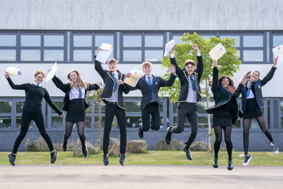 Pupils received their results on Tuesday (Jane Barlow/PA)