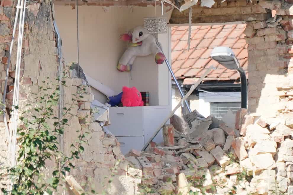 A property in Galpin’s Road in Thornton Heath, south London, collapsed in a gas explosion, claiming the life of a child (Dominic Lipinski/PA)