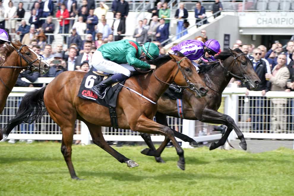 Shartash, here winning the Gain Railway Stakes, is set for a step up in trip following his third in the Phoenix Stakes (Niall Carson/PA)