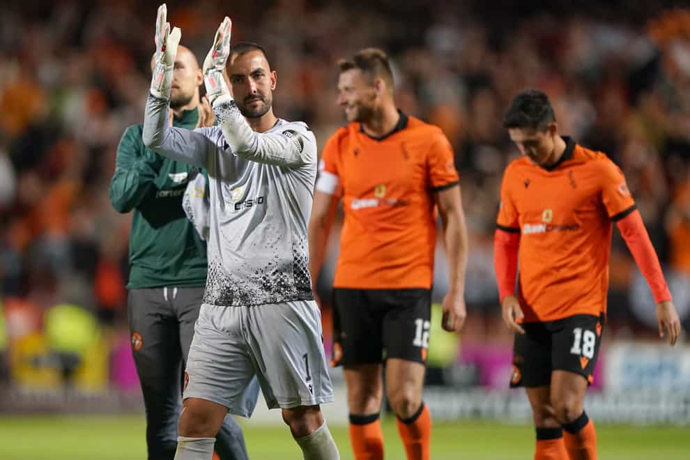 Dundee United goalkeeper Mark Birighitti endured a tough night in Holland seven days after celebrating victory over AZ (Andrew Milligan/PA)