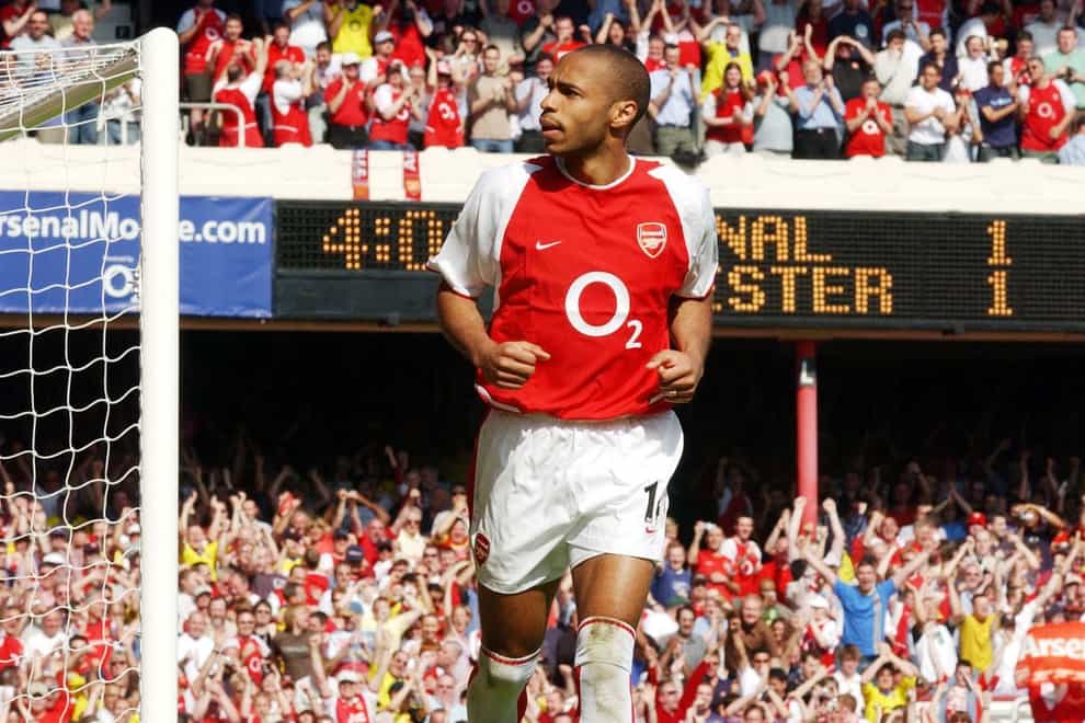 <p>Thierry Henry fired Arsenal’s ‘Invincibles’ to the title (Sean Dempsey/PA)</p>