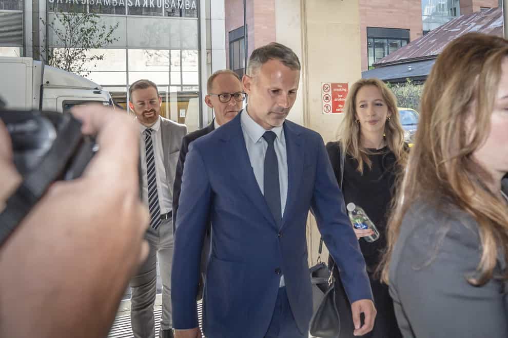 Former Manchester United footballer Ryan Giggs arrives at Manchester Crown Court where he is accused of controlling and coercive behaviour against ex-girlfriend Kate Greville between August 2017 and November 2020. Picture date: Friday August 12, 2022.
