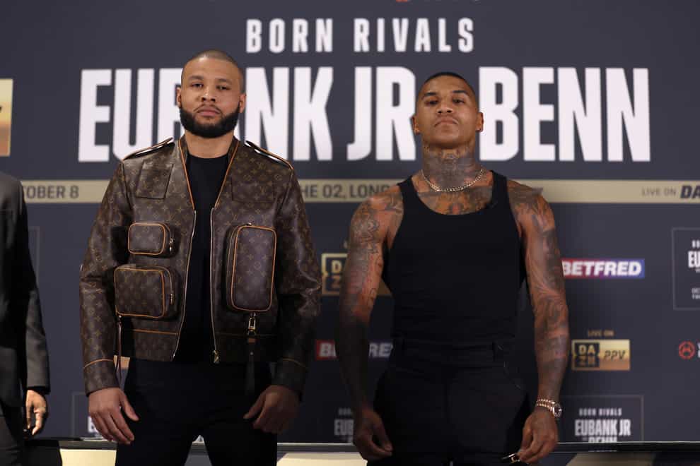Chris Eubank Jr and Conor Benn will go head-to-head in October (Steven Paston/PA)