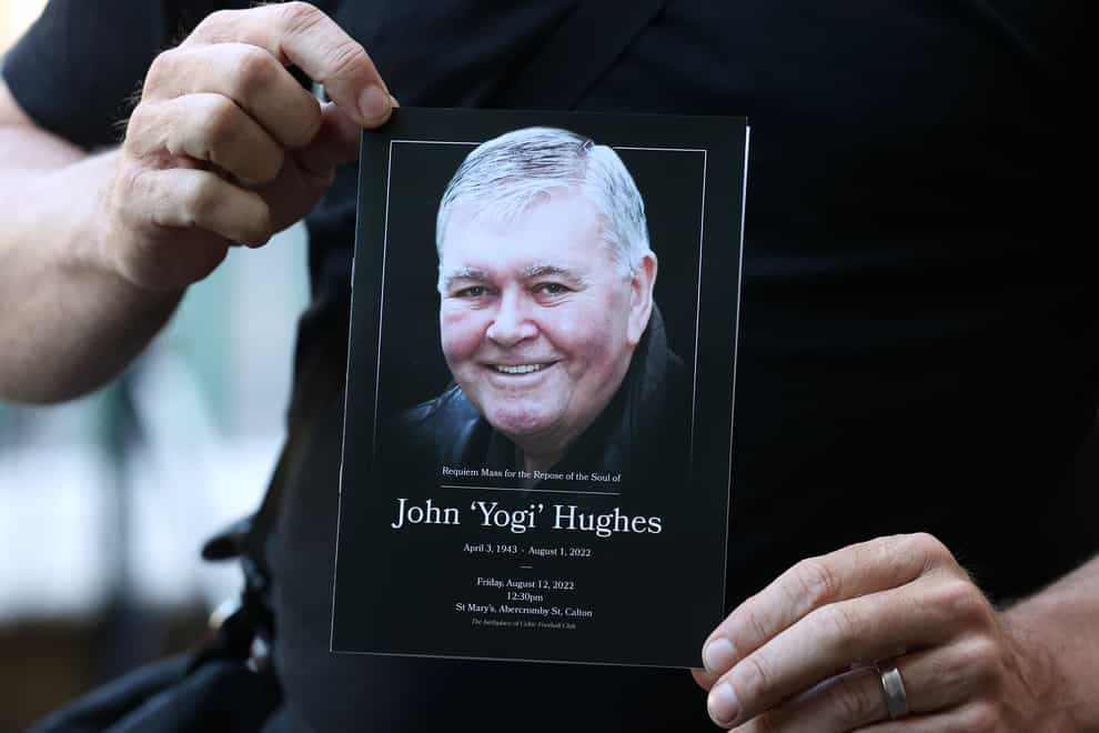The front page of the funeral service for John Hughes (Steve Welsh/PA)