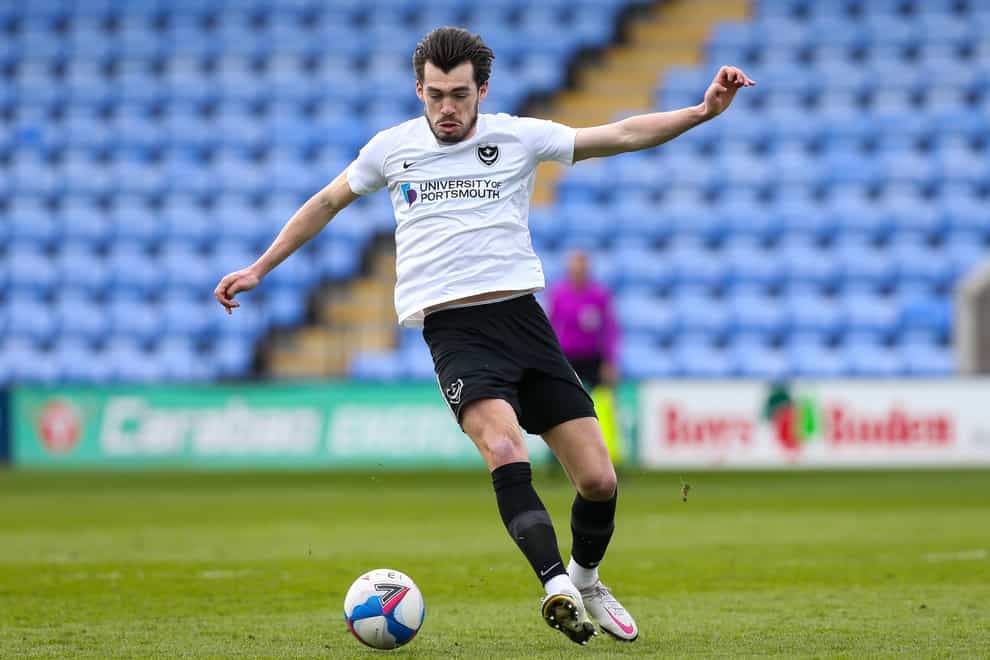 Portsmouth’s John Marquis during the Sky Bet League One match at the Montgomery Waters Meadow, Shrewsbury. Picture date: Saturday March 27, 2021.
