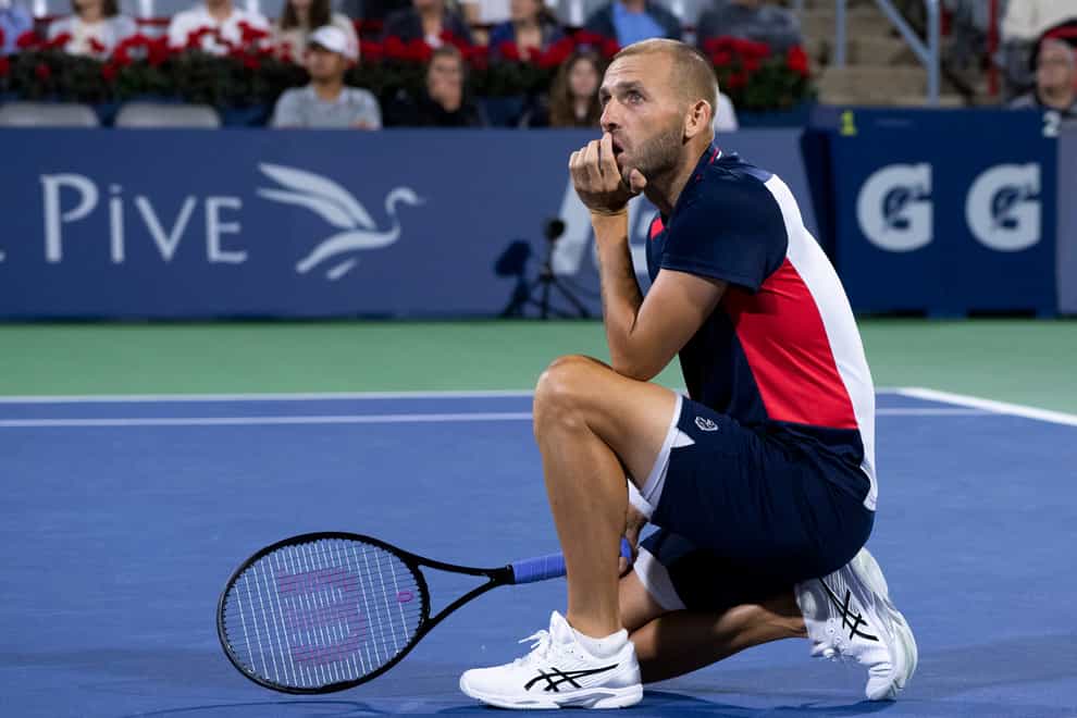 Dan Evans’ impressive run at the National Bank Open has been halted by Pablo Carreno Busta, who defeated the Briton in three sets in Montreal (Paul Chiasson/The Canadian Press/AP)