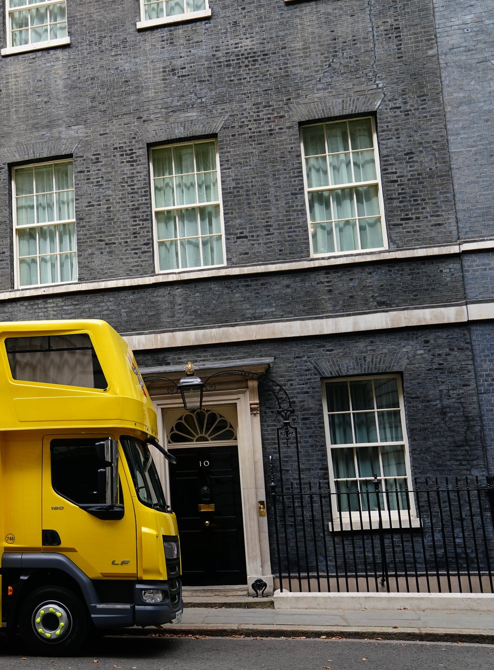 A removals van in Downing Street as Prime Minister Boris Johnson is said to be spending a week in Greece (Victoria Jones/PA)