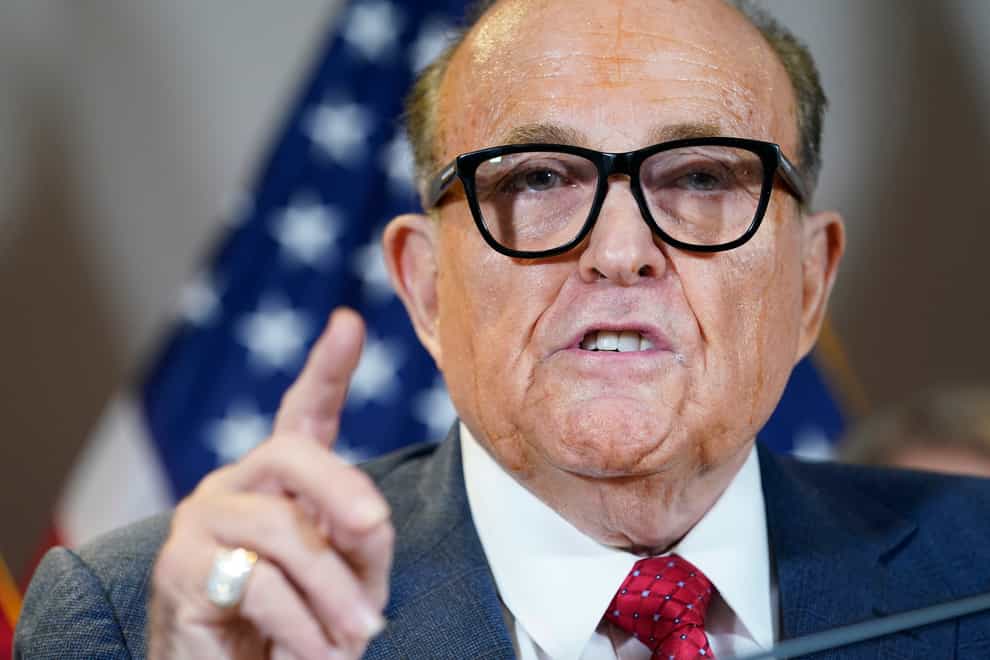 Rudy Giuliani is a target of the criminal investigation into possible illegal attempts by former US president Donald Trump and others to interfere in the 2020 general election in Georgia (Jacquelyn Martin/AP