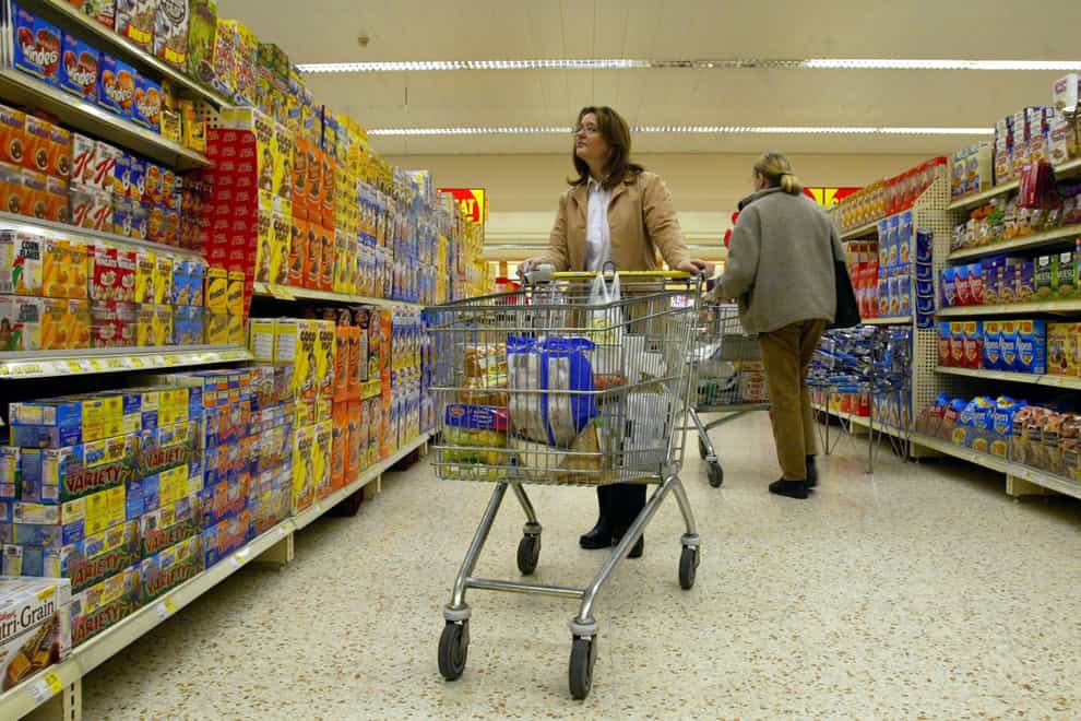 Shoppers have witnessed an 11.6% surge in grocery prices for the past month (Martin Rickett/PA)