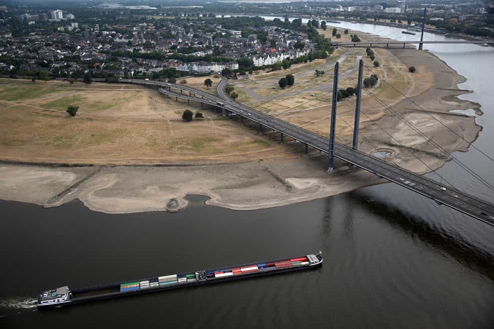 The Rhine in Dusseldorf (Federico Gambarini/dpa/AP)